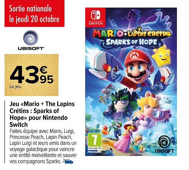 jeu «mario + the lapins crétins : sparks of hope» pour nintendo switch