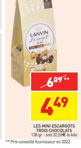 les mini escargots trois chocolats lanvin