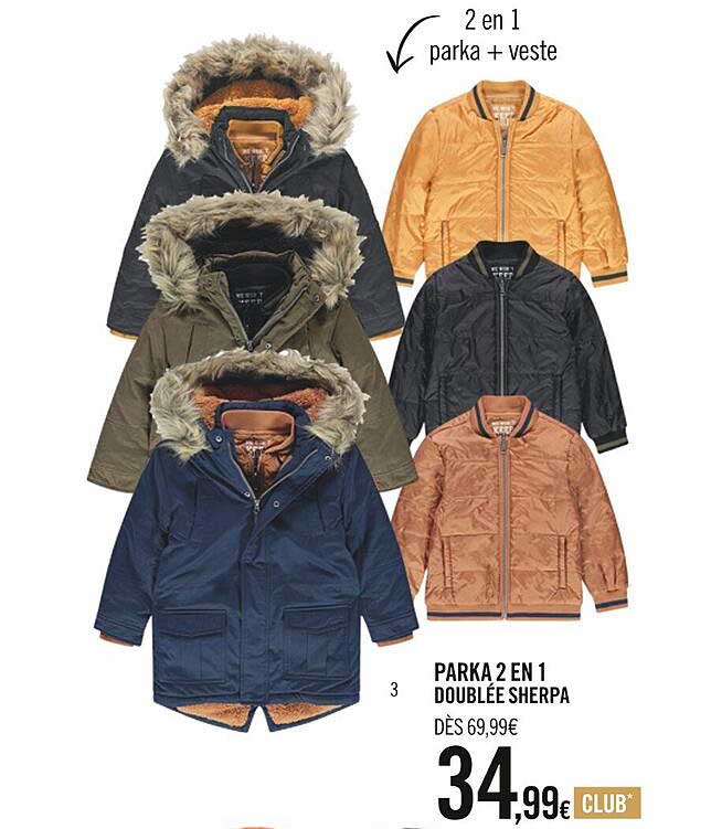 parka 2 en 1 doublée sherpa