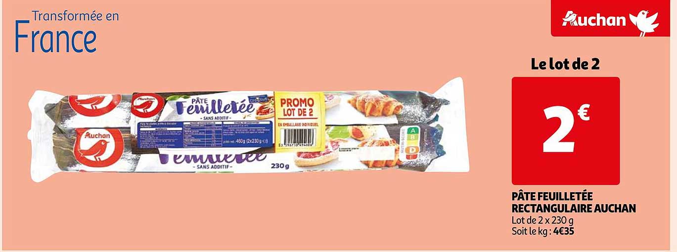 Pâte Feuilletée Rectangulaire Auchan