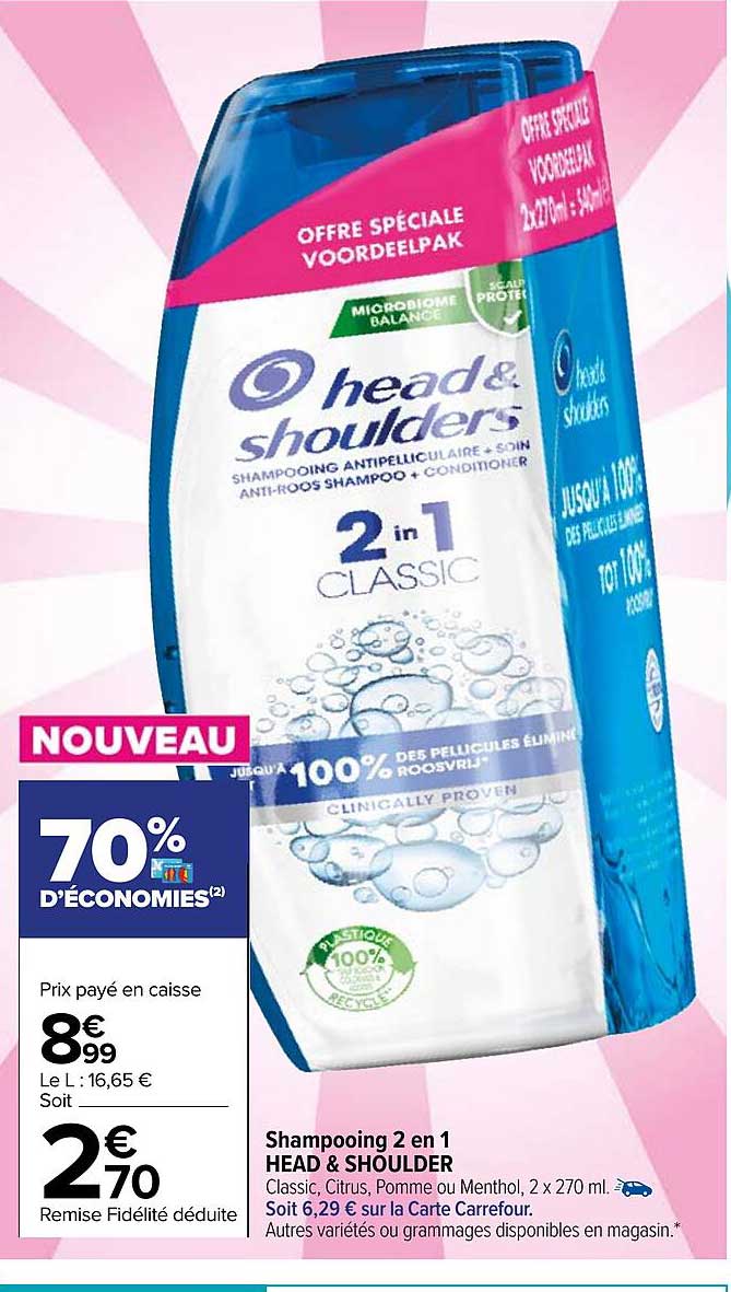 shampooing 2 en 1 head & shoulder