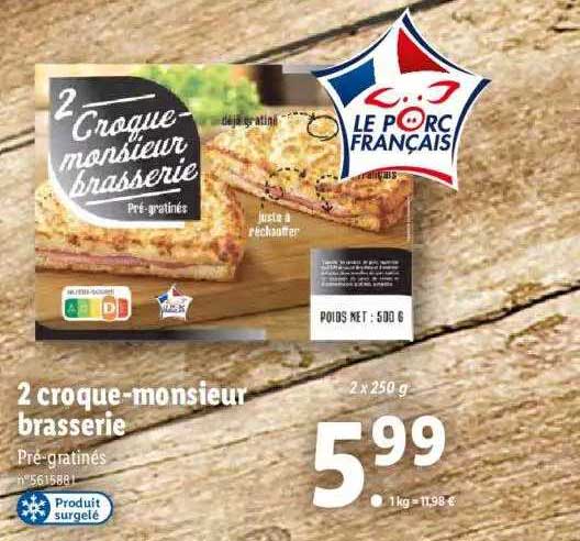 2 croque-monsieur brasserie