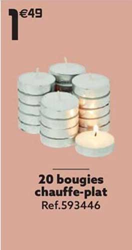 20 bougies chauffe-plat