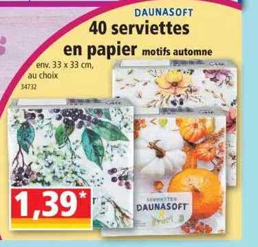 40 Serviettes En Papier Daunasoft