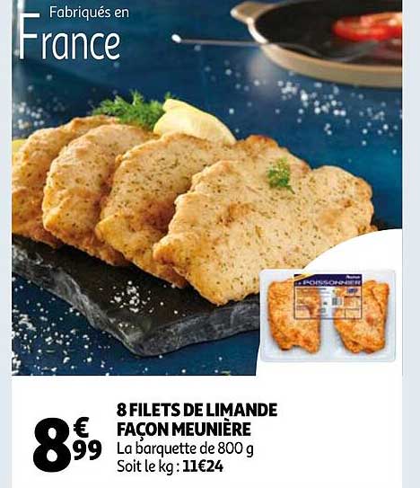 8 filets de limande façon meunière