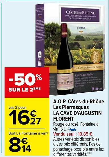 a.o.p. côtes-du-rhône les pierrasques la cave d'augustin florent