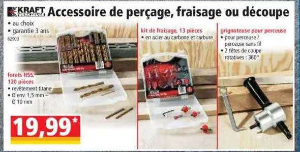accessoire de perçage, fraisage ou découpe kraft werkzeuge