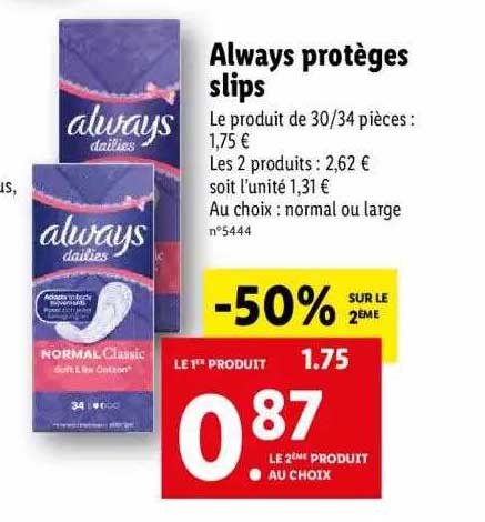 always protèges slips