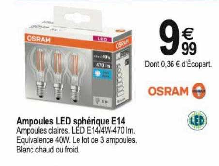 ampoules led sphérique e14 osram