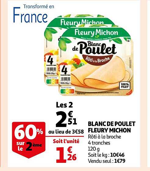 blanc de poulet fleury michon