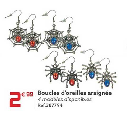 boucles d'oreilles araignée