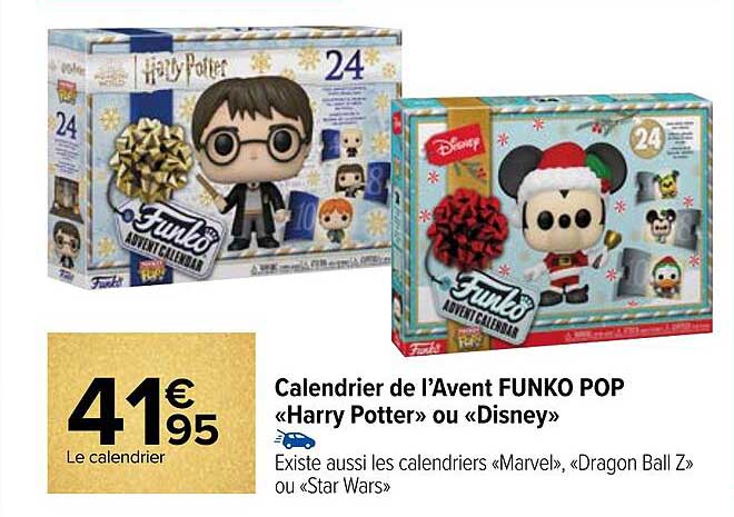 calendrier de l'avent funko pop «harry potter» ou «disney»