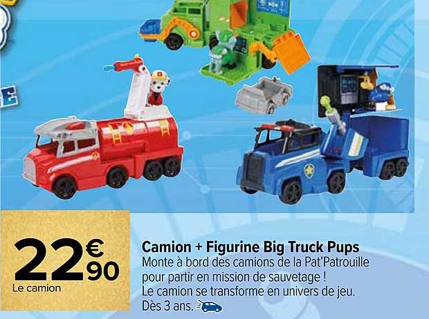 camion + figurine big truck pups