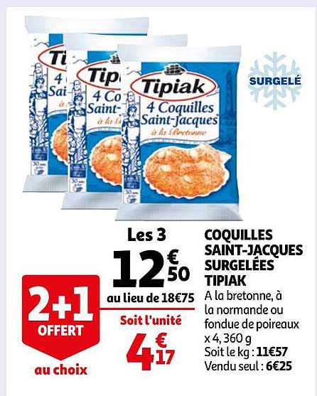 coquilles saint-jacques surgelées tipiak