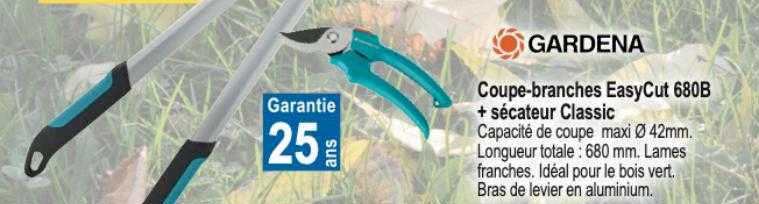 coupe-branches easycut 680b + sécateur classic gardena