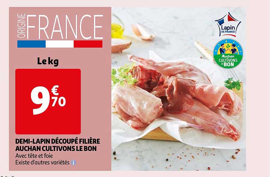 demi-lapin découpé filière auchan cultivons le bon