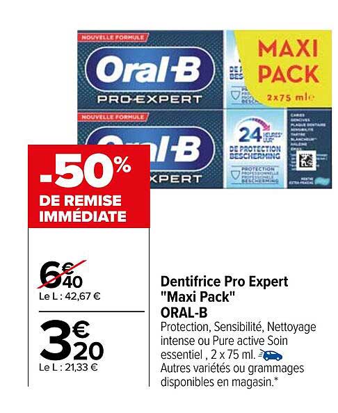 dentifrice pro expert "maxi pack" oral-b