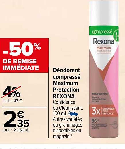 déodorant compressé maximum protection rexona