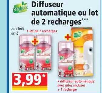 Diffuseur Automatique Ou Lot De 2 Recharges Pratix