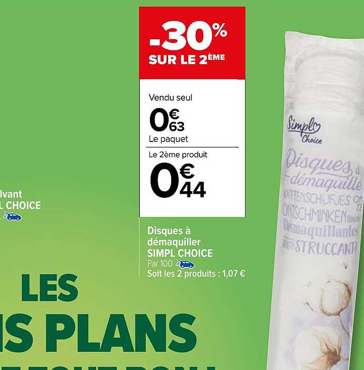 disques à démaquiller simpl choice