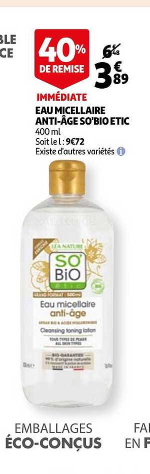 Eau Micellaire Anti-âte So'bio étic