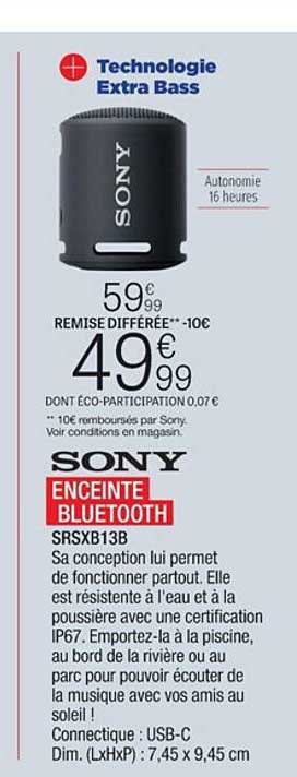 Enceinte Bluetooth Sony