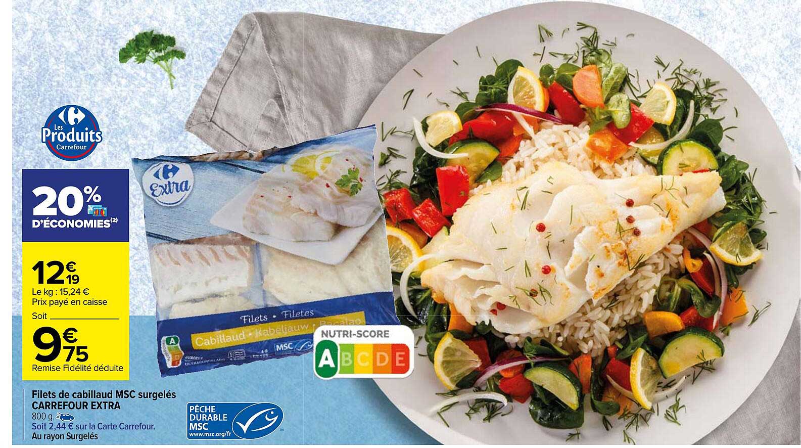 Filets De Cabillaud Msc Surgelés Carrefour Extra