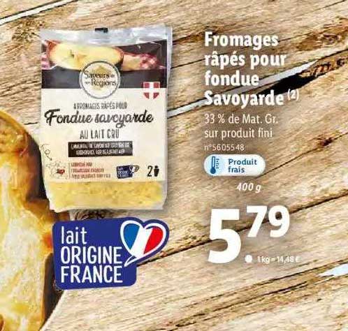 fromages râpés pour fondue savoyarde
