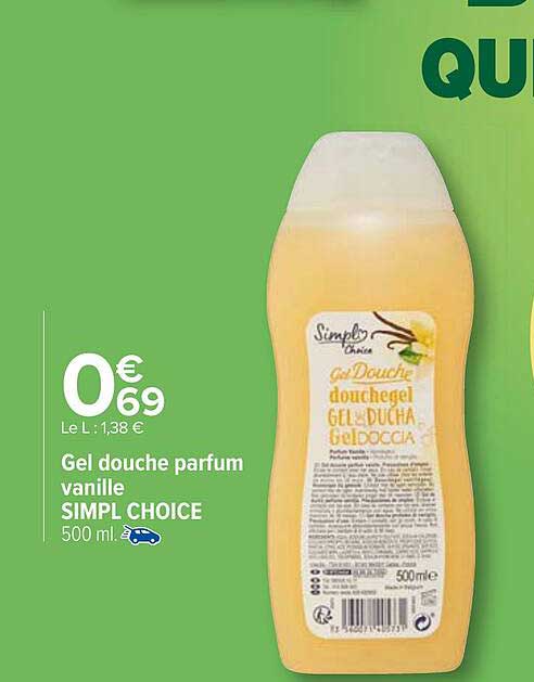 gel douche parfum vanille simpl choice