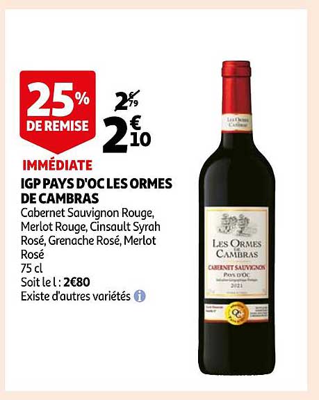 igp pays d'oc les ormes de cambras