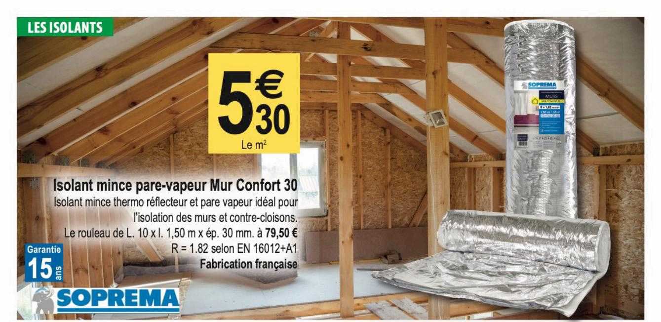isolant mince pare-vapeur mur confort 30 soprema