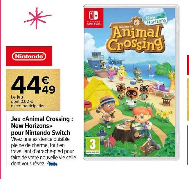jeu «animal crossing : new horizon» pour nintendo switch