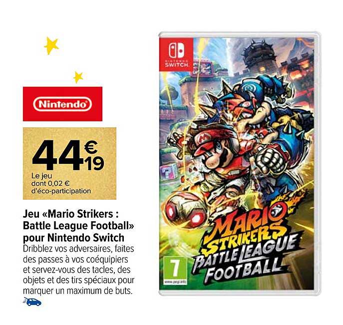 jeu «mario strikers : battle league football» pour nintendo switch