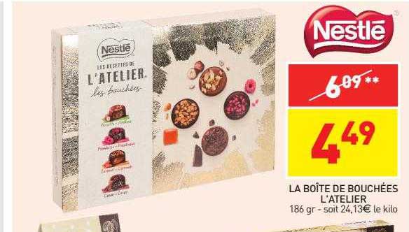 la boîte de bouchées l'atelier nestlé