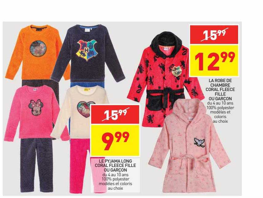 La Robe De Chambre Coral Fleece Fille Ou Garçon, Le Pyjama Long Coral Fleece Fille Ou Garçon
