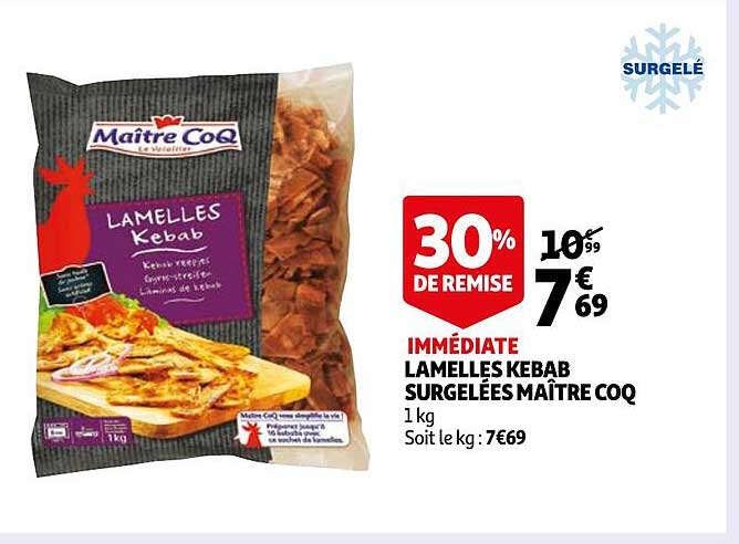 Lamelles Kebab Surgelées Maître Coq