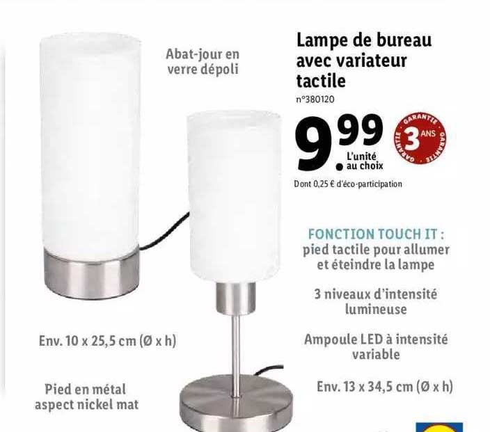 Lampe De Bureau Avec Variateur Tactile