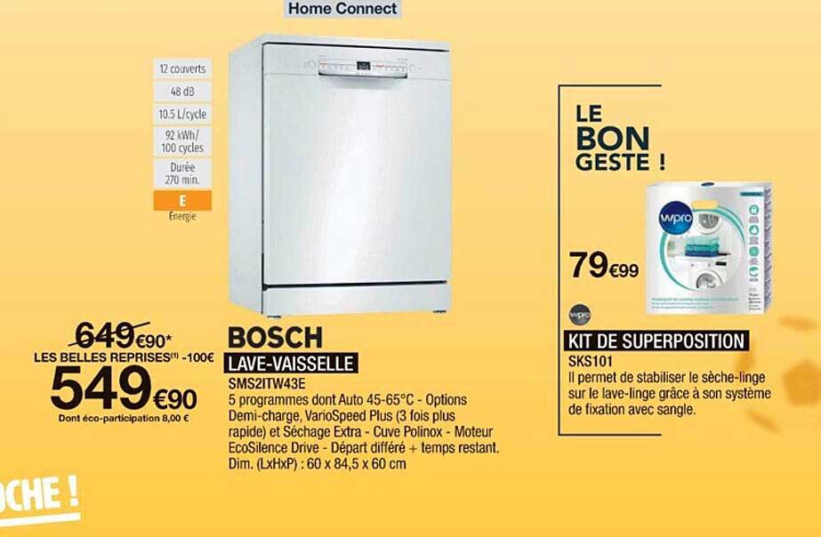 lave-vaisselle bosch, kit de superpostion wpro