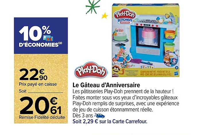 le gâteau d'anniversaire play-doh