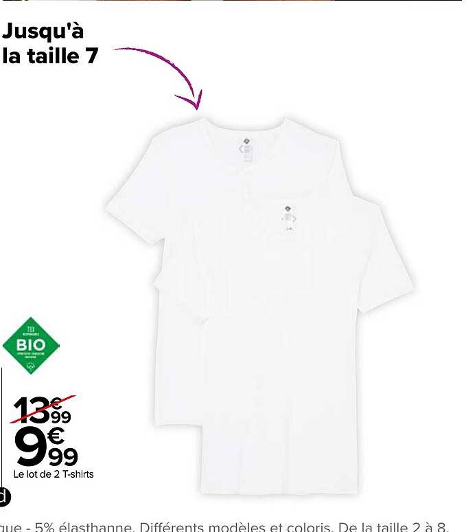 le lot de 2 t-shirts