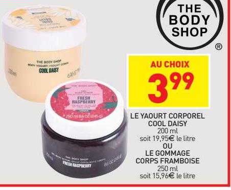 le yaourt corporel cool daisy ou le gommage corps framboise
