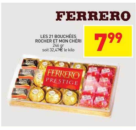 les 21 bouchées rocher et mon chéri ferrero