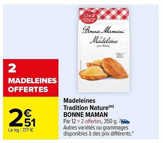 madeleines tradition nature bonne maman