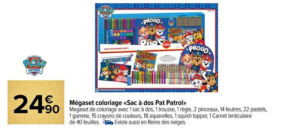 mégaset coloriage «sac à dos pat patrol» paw patrol