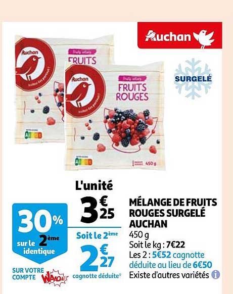 Mélange De Fruits Rouges Surgelé Auchan