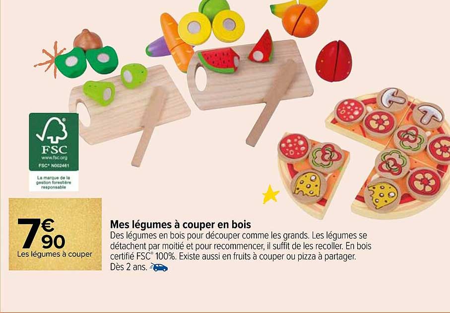 mes légumes à couper en bois