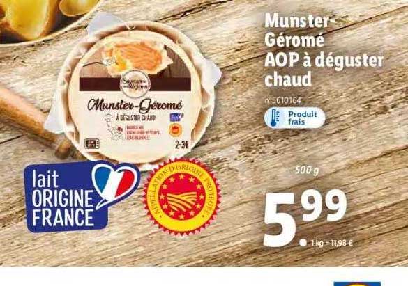 munster géromé aop à déguster chaud