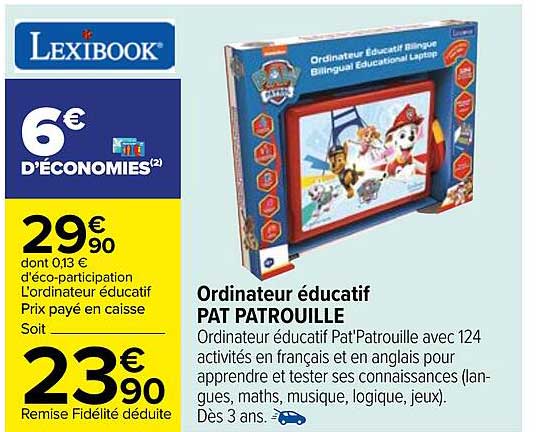 ordinateur éducatif pat patrouille