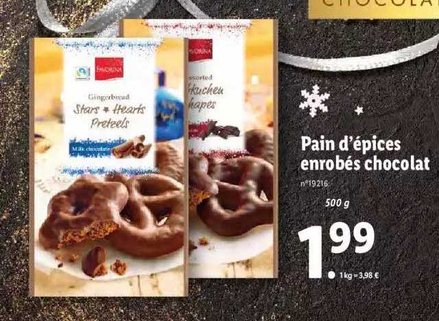 pain d'épices enrobés chocolat