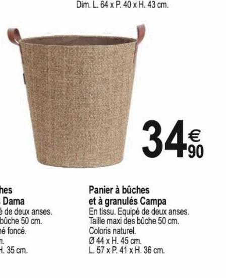 panier à bûches et à granulés campa